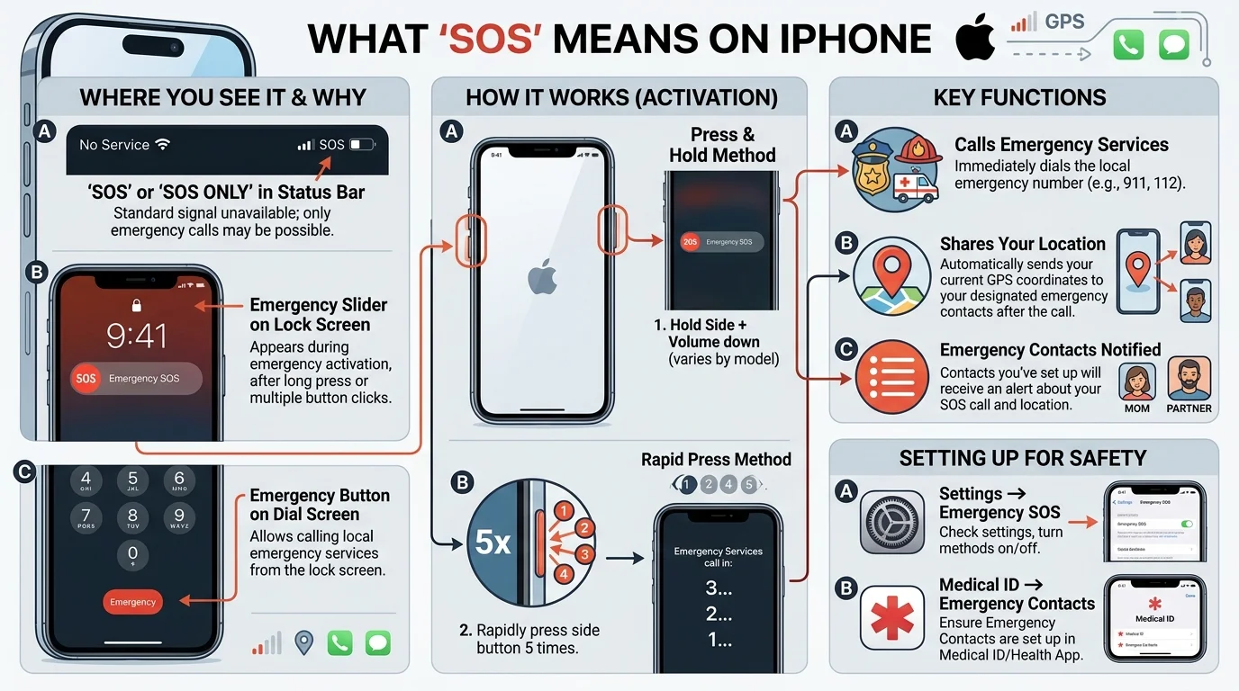 What Does SOS Meaning on iPhone